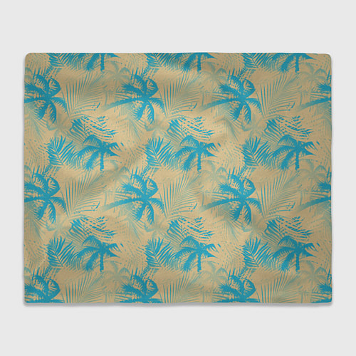 Плед Palm light blue beige / 3D-Велсофт – фото 1