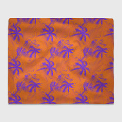 Плед флисовый Palm orange, цвет: 3D-велсофт