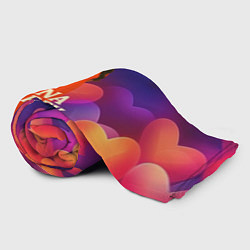 Плед флисовый Lana Del Rey на фоне сердечек, цвет: 3D-велсофт — фото 2