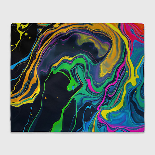 Плед Разводы и переливы разноцветной краски / 3D-Велсофт – фото 1