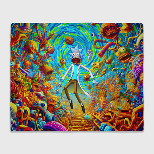 Плед Кошмарный сон Рика Санчеса - нейроарт фантазия / 3D-Велсофт – фото 1