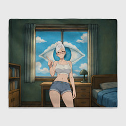 Плед Dandadan Seiko в комнате указывает