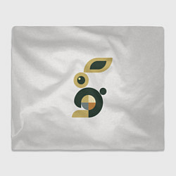 Плед флисовый Черный кролик в стиле модерн, цвет: 3D-велсофт