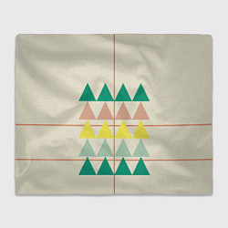 Плед Абстрактный лес - треугольники на светлом