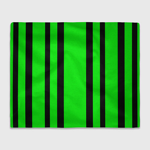 Плед Color black and green stripes / 3D-Велсофт – фото 1