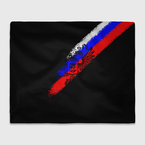 Плед Герб на фоне цветов флага на чёрном фоне / 3D-Велсофт – фото 1