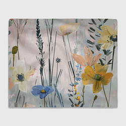 Плед флисовый Цветы полевые, цвет: 3D-велсофт