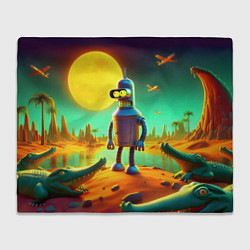 Плед Робот-сгибальщик Бендер на планете крокодилов