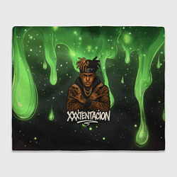 Плед XXXTentacion на фоне зеленой краски