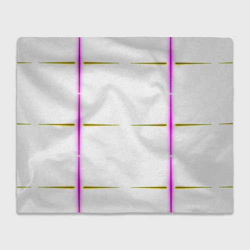 Плед Color white pink yellow stripes / 3D-Велсофт – фото 1