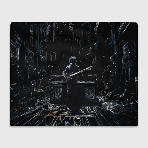 Плед Линейный силуэт музыканта / 3D-Велсофт – фото 1