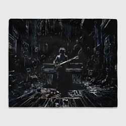 Плед Линейный силуэт музыканта