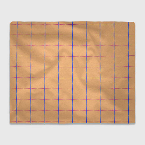 Плед Color beige blue cross / 3D-Велсофт – фото 1