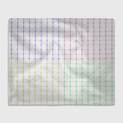 Плед флисовый Color white multicolored stripes, цвет: 3D-велсофт
