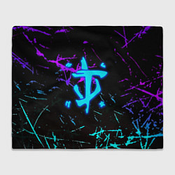 Плед флисовый Doom неоновые штрихи, цвет: 3D-велсофт