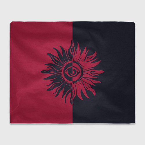 Плед Солнце красно-синее / 3D-Велсофт – фото 1