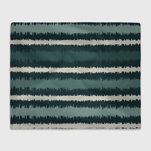 Плед Полосы зигзагообразные зеленые / 3D-Велсофт – фото 1