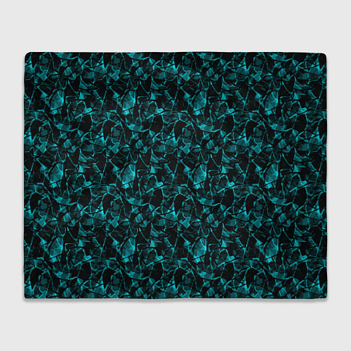 Плед Голубой с черным абстрактный узор / 3D-Велсофт – фото 1