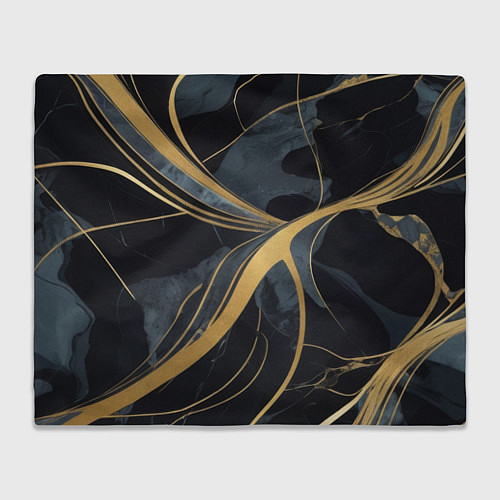 Плед Мраморный узор с золотыми полосками / 3D-Велсофт – фото 1