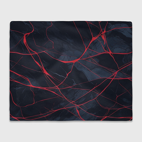 Плед Мраморные узоры из переплетений красных линий / 3D-Велсофт – фото 1