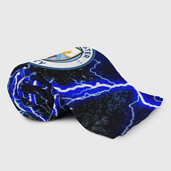 Плед флисовый Манчестер сити молнии шторм, цвет: 3D-велсофт — фото 2