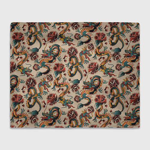 Плед Дракон и роза / 3D-Велсофт – фото 1