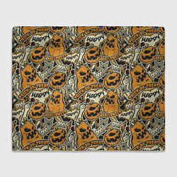 Плед флисовый Хэллоуин тыквы, цвет: 3D-велсофт