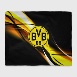 Плед флисовый Borussia спортивная геометрия, цвет: 3D-велсофт