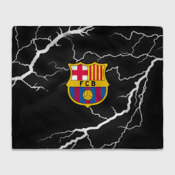 Плед флисовый Barcelona черно белые молнии, цвет: 3D-велсофт
