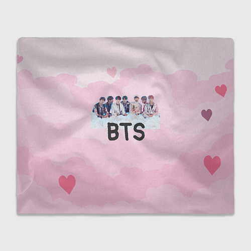 Плед BTS нежный розовый фон / 3D-Велсофт – фото 1