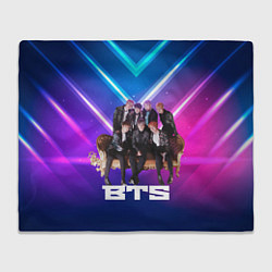 Плед флисовый BTS группа на диване, цвет: 3D-велсофт