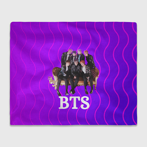 Плед BTS состав группы на диване / 3D-Велсофт – фото 1
