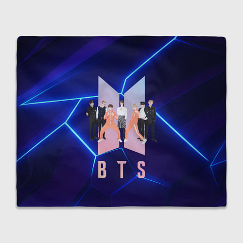 Плед BTS на темно-синем фоне / 3D-Велсофт – фото 1