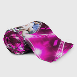 Плед флисовый BTS фон фиолетовой сцены, цвет: 3D-велсофт — фото 2