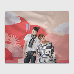 Плед флисовый BTS объемный фон сцены, цвет: 3D-велсофт