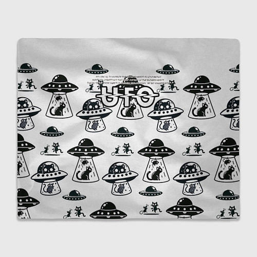 Плед UFO и котики / 3D-Велсофт – фото 1
