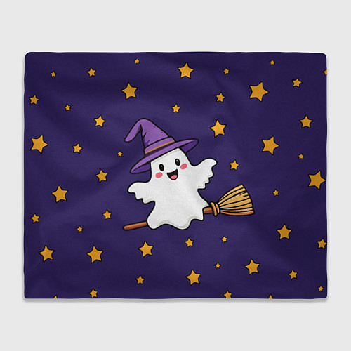 Плед Хэллоуин, привидение на метле / 3D-Велсофт – фото 1