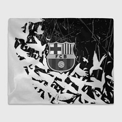 Плед флисовый Barcelona черно белые птицы, цвет: 3D-велсофт