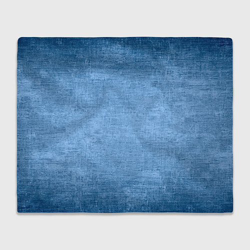 Плед Тёмный голубой потёртости однотонный / 3D-Велсофт – фото 1