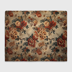 Плед флисовый Ковер цветочный текстура, цвет: 3D-велсофт