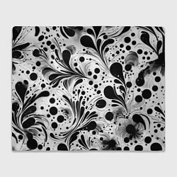 Плед Кляксы и растения - нейроарт паттерн