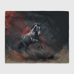 Плед флисовый Лошадь в прыжке, цвет: 3D-велсофт