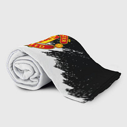 Плед флисовый Манчестер Юнайтед краски белые, цвет: 3D-велсофт — фото 2