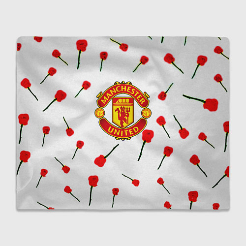 Плед Манчестер Юнайтед розы паттерн / 3D-Велсофт – фото 1