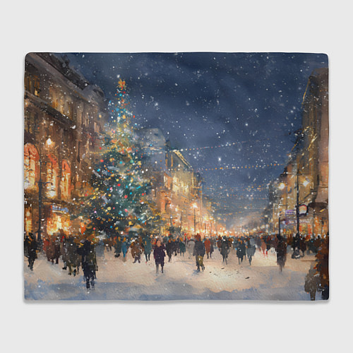 Плед Новый год в Москве новогодняя елка / 3D-Велсофт – фото 1