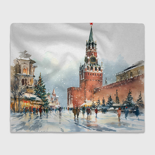 Плед Новогодний Кремль / 3D-Велсофт – фото 1