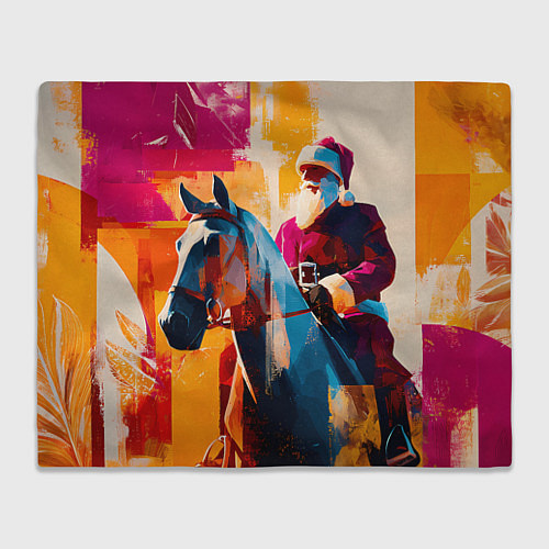 Плед Дед Мороз на коне / 3D-Велсофт – фото 1