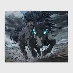 Плед флисовый Мощный конь, цвет: 3D-велсофт