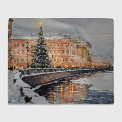 Плед флисовый Новогодняя елка в Питере, цвет: 3D-велсофт