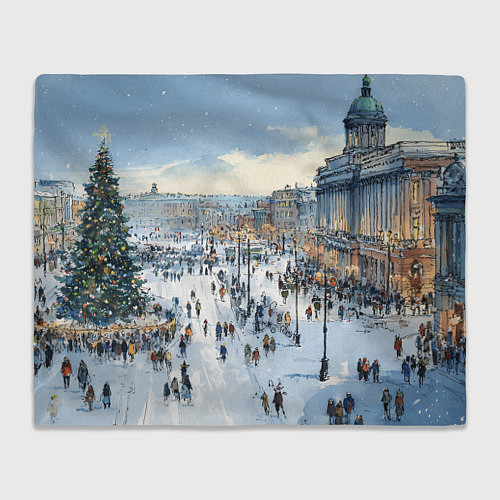 Плед Новогодние гуляния в Питере / 3D-Велсофт – фото 1